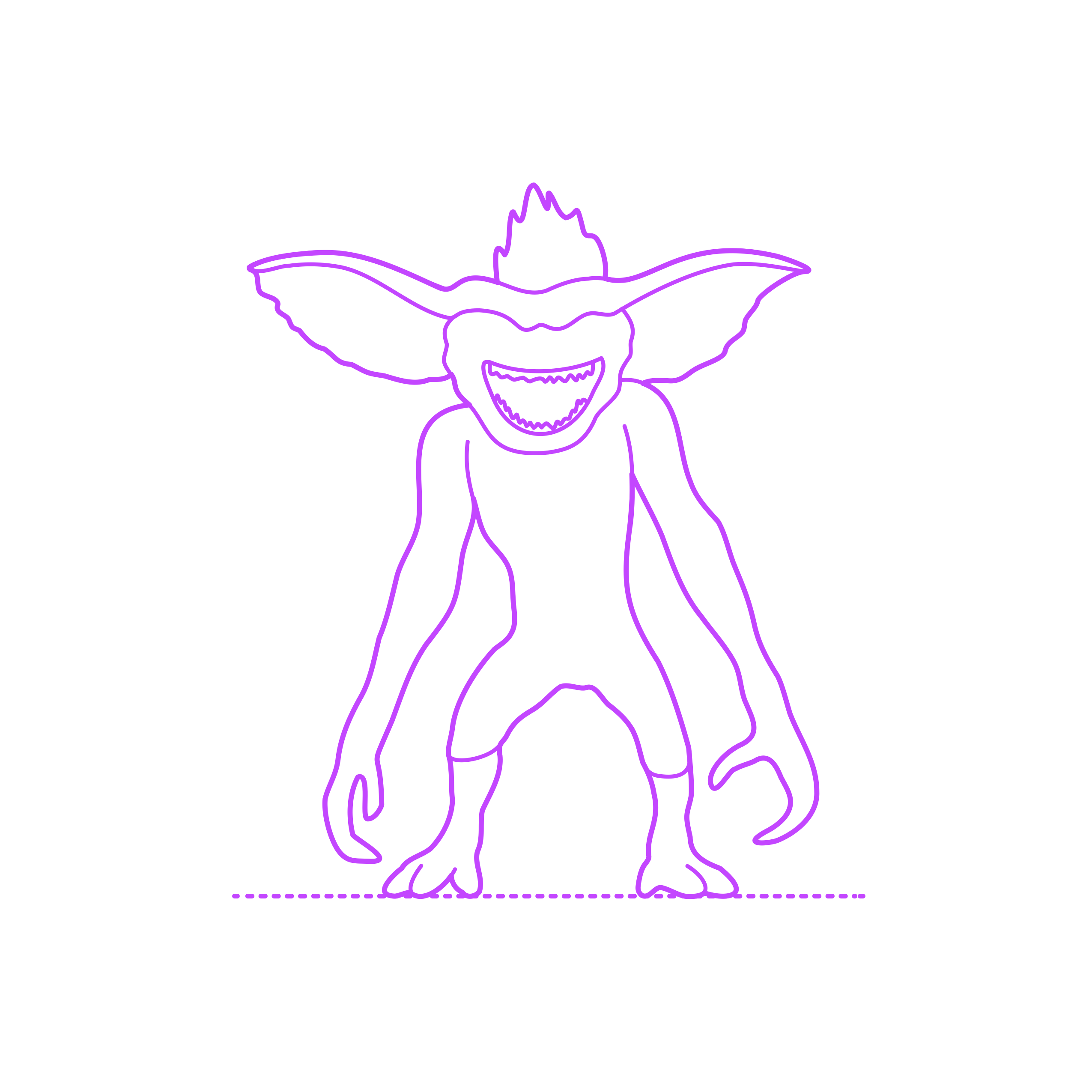 Pop Culture Classic Monsters Gremlin Contour Svg Vector Free Vectors